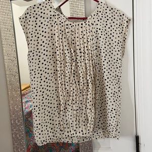 Cute tan loft polka dot blouse